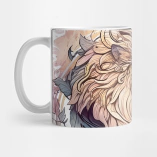 Lion Portrait Animal Painting Wildlife Outdoors Adventure Mug